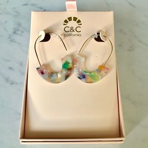 C&C California Mini Multi Resin Brass Wire Earring